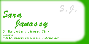 sara janossy business card