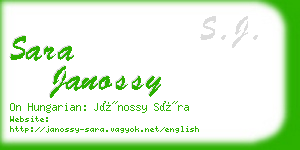 sara janossy business card